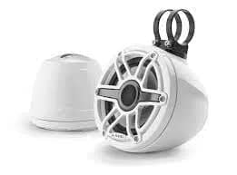 6.5-inch (165 mm) Enclosed Tower Coaxial System, Gloss White Enclosure – התקנה מקצועית מבית Qton, מומחים באיתור, מיגון ומולטימדיה לרכב