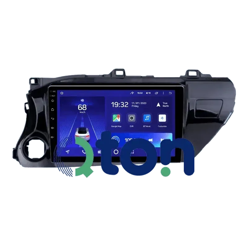 מערכת מולטימדיה אנדרואיד לטויוטה (Toyota) היילקס 2019 – התקנה מקצועית מבית Qton, מומחים באיתור, מיגון ומולטימדיה לרכב